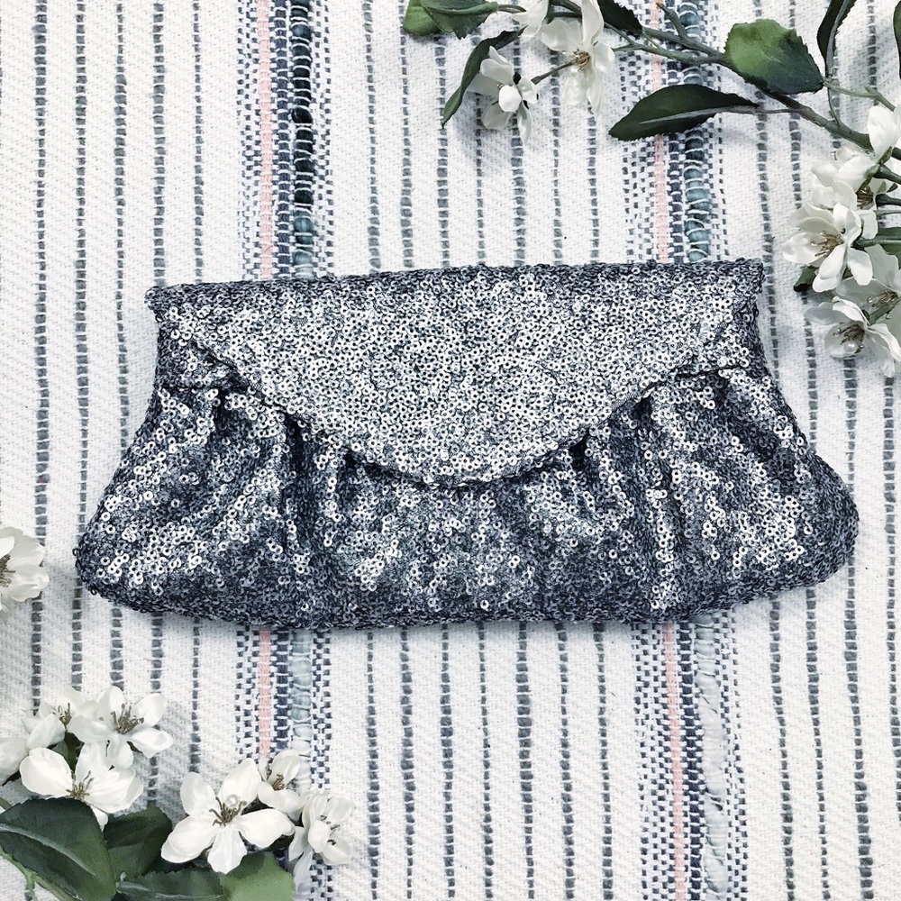 Urban Expressions Charcoal Grey Sequin Clutch